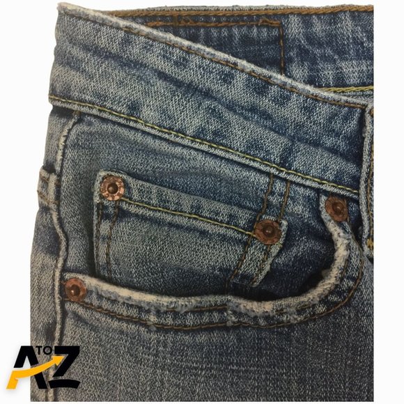 Levis 315 Womens Shaping Boot Cut Jeans Size 6M Distressed Blue Stretch 5 Pocket - Picture 5 of 12